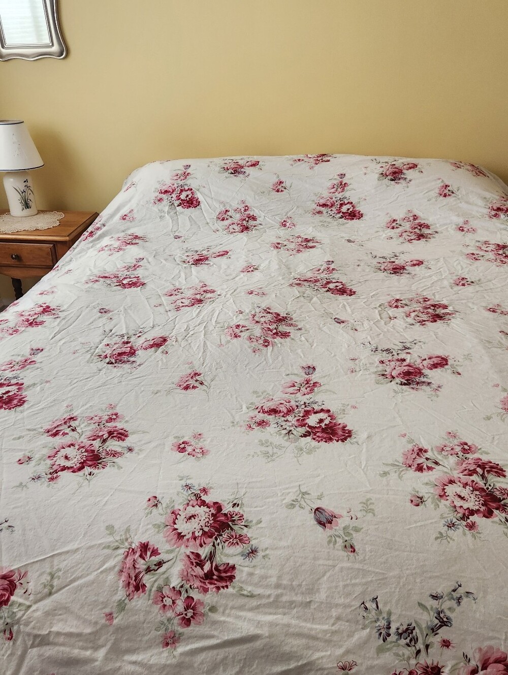 SIMPLY SHABBY CHIC Queen Duvet Cover Blush Beauty Pink Cotton Floral Bedding